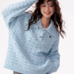 Heart Button Polo Neck Knit ZZF0299