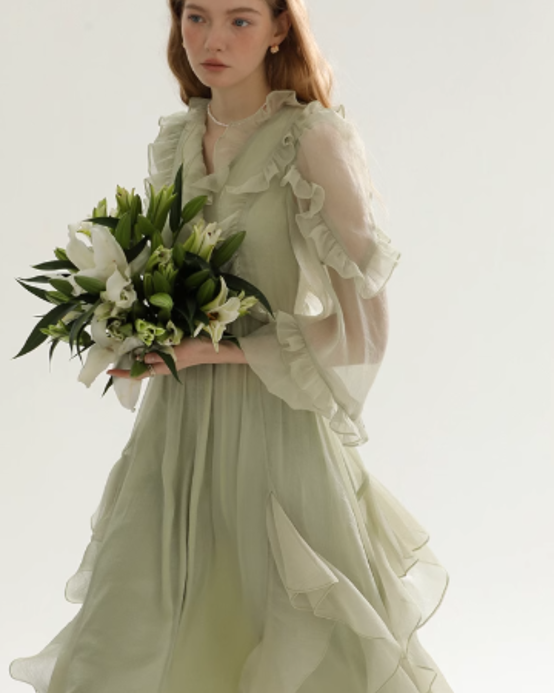 Mint Green French Dress SNT0003