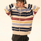 Retro Turtleneck Border Cardigan EZK0002