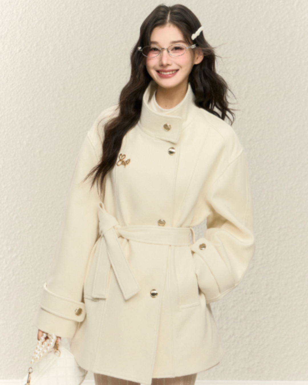 Stand Collar Gold Button Coat ELS0018