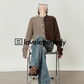Round Neck Two Color Cardigan LLA0525