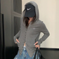 Snap Button Hooded Cardigan YLS1039