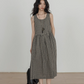 Round Neck Paid Dress VAS0082