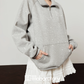 Half-Zip Sweat Top/Lace Mini Skirt LLA0565