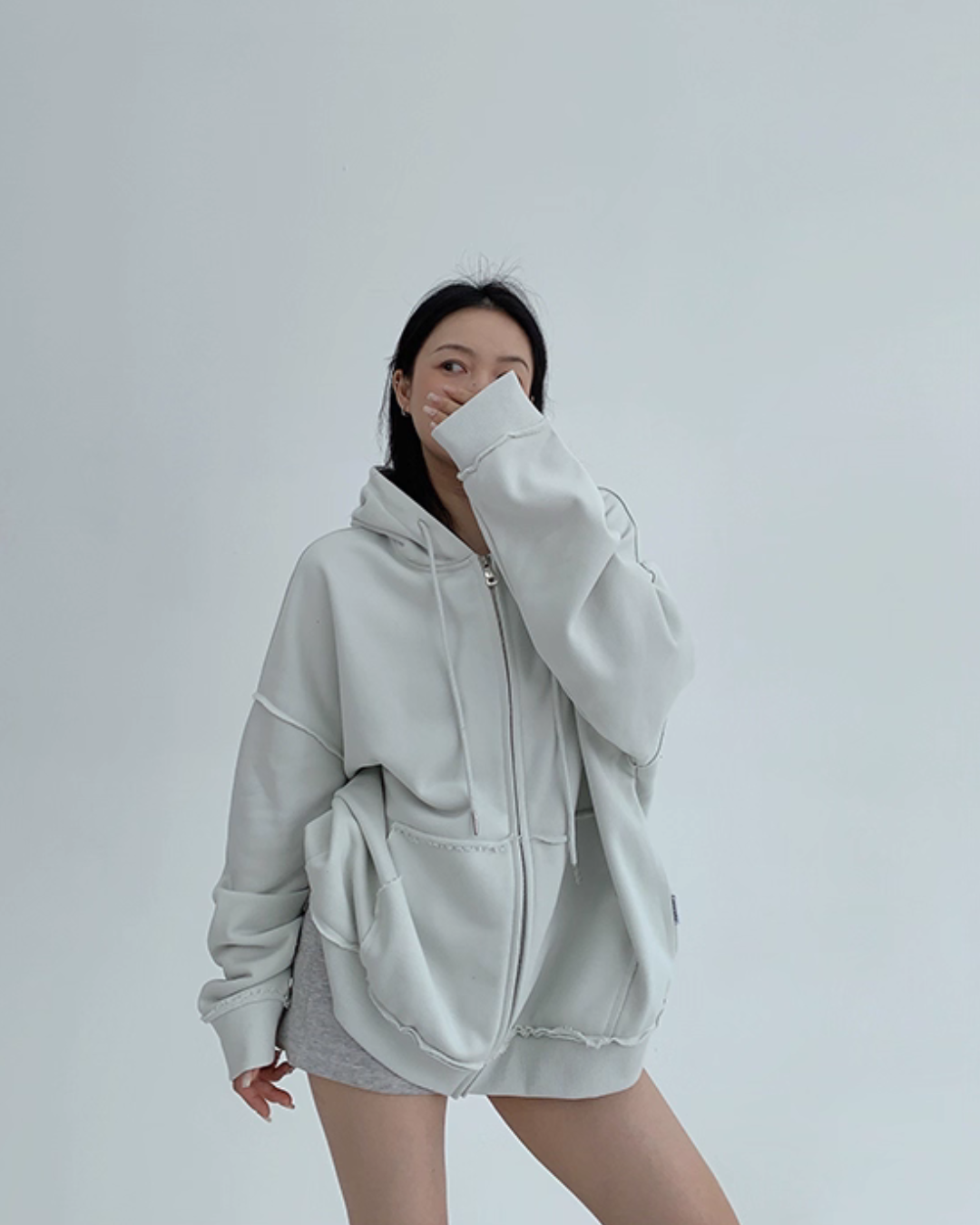 Oversized Zip-Up Hoodie YLS0940