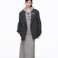 Tailored Jacket / Half-Button Long Sleeve Top / Knit Skirt WEO0062