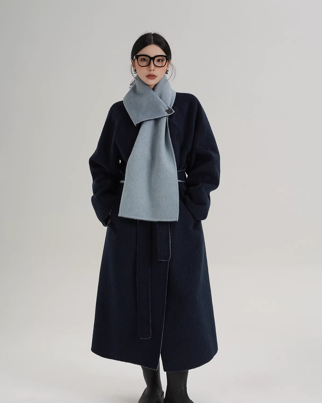 Scarf Design Long Wool Coat SRS0409