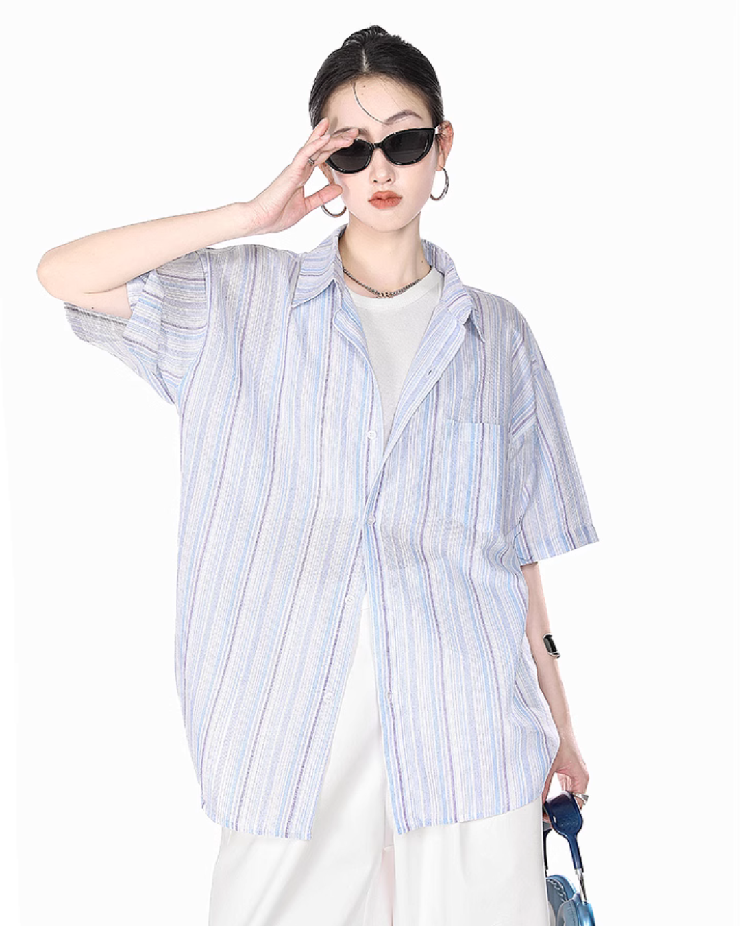 Striped Summer Short Sleeve Shirt ICM0057