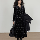 V-Neck Velvet Long Dress VAS0177