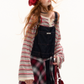 Half Button Border Top / Wide-Leg Denim Overalls ASG0053