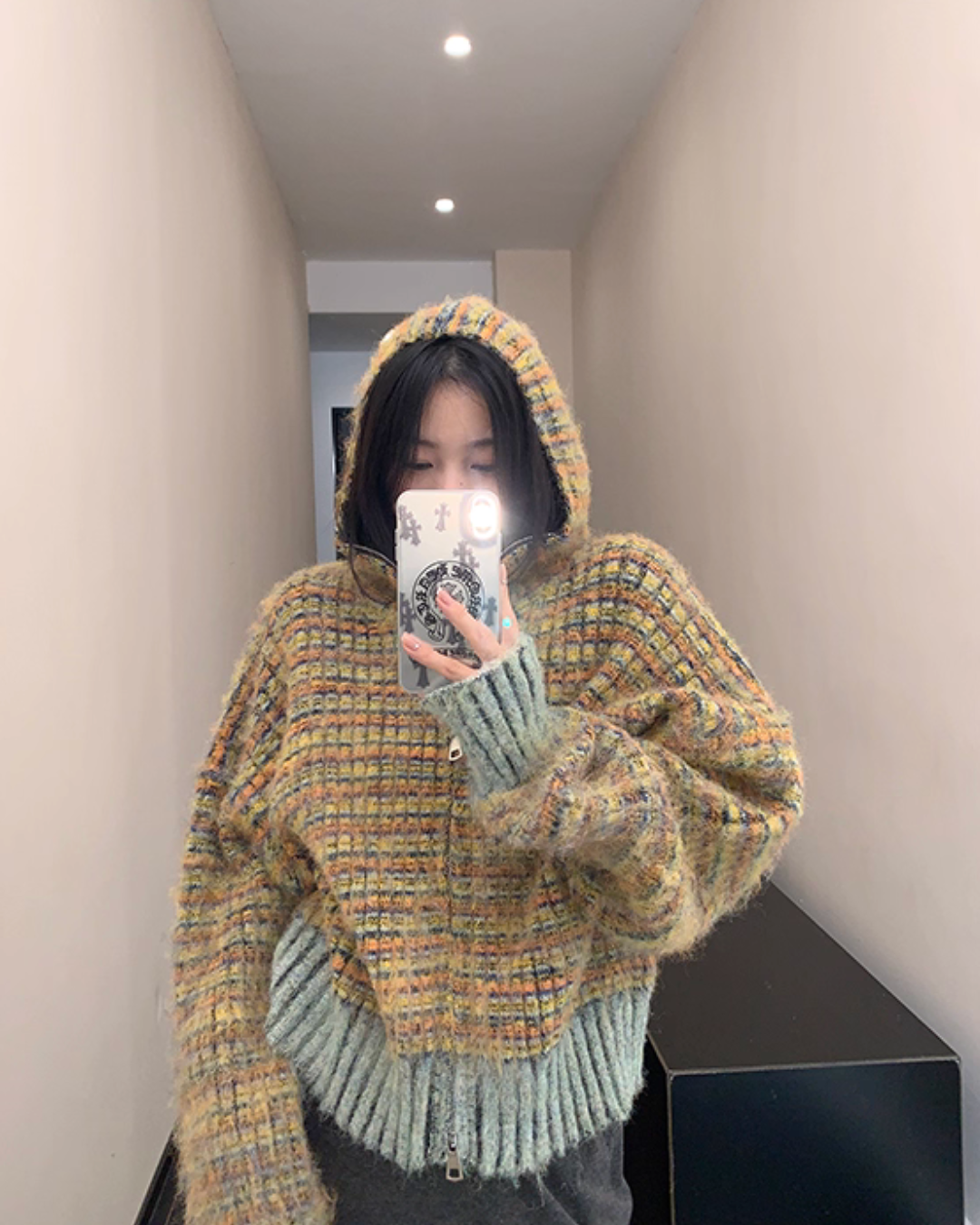 Retro Brushed Knit Hoodie YLS1004