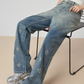 Gradient Wide Denim Pants FER0058