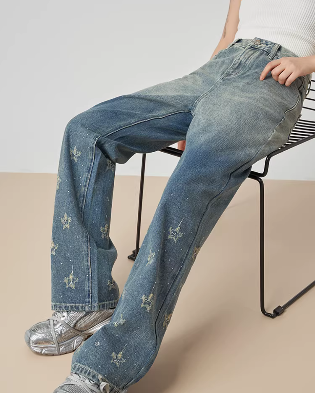 Gradient Wide Denim Pants FER0058