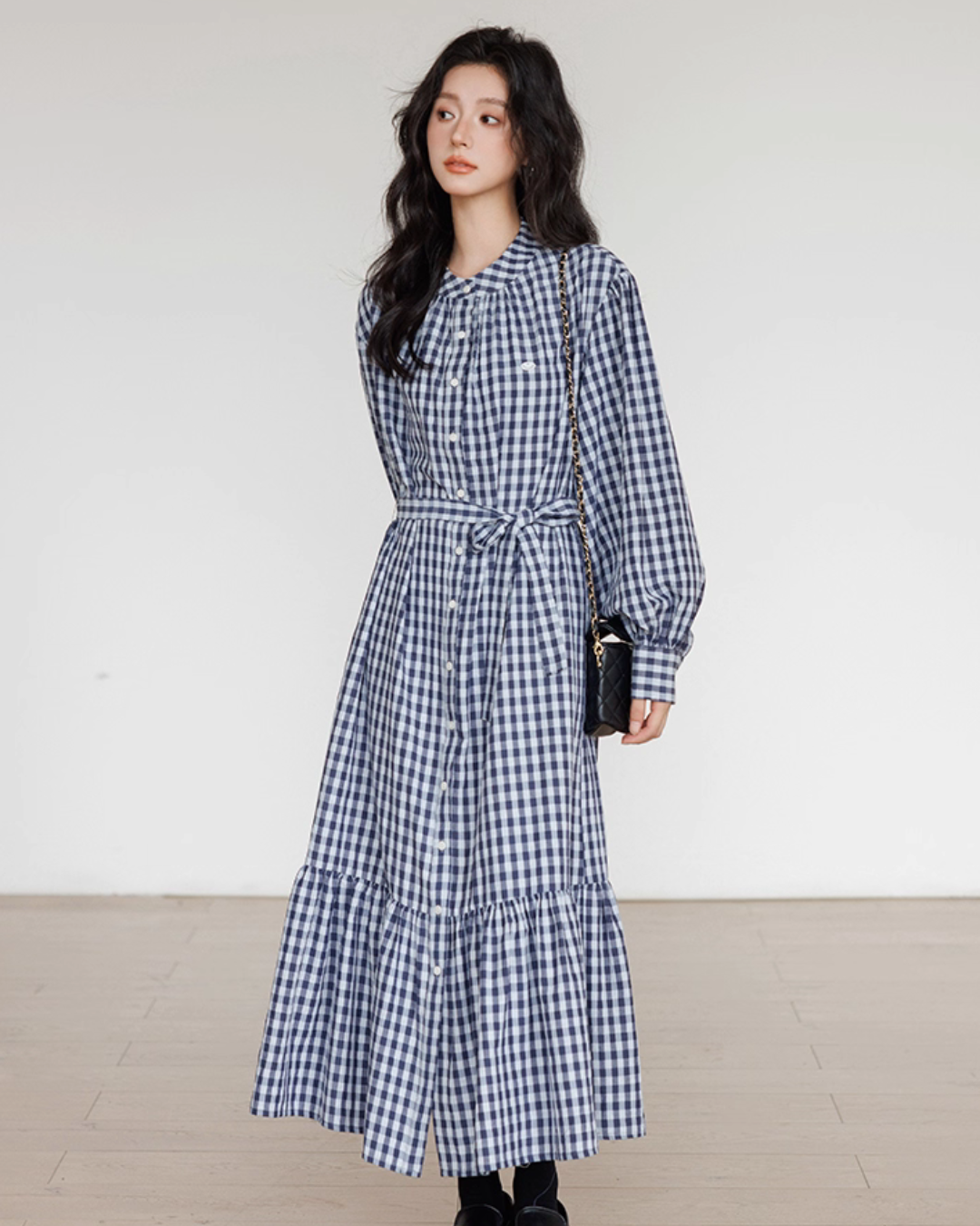 Ribbon Gingham Check Dress VAS0145