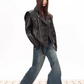 Shoulder Pad Leather Jacket BLB0021