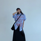 Dog Print Striped Shirt YLS0893