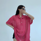 Mesh Polo Knit Top YLS0890