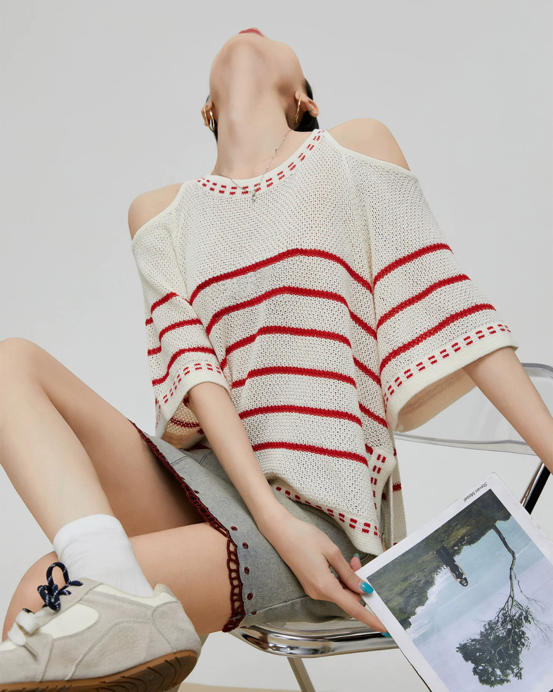 Open-Shoulder Summer Knit FER0268