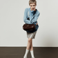Pearl Light Leopard Long-Sleeve Top/Leopard Skirt LLA0609