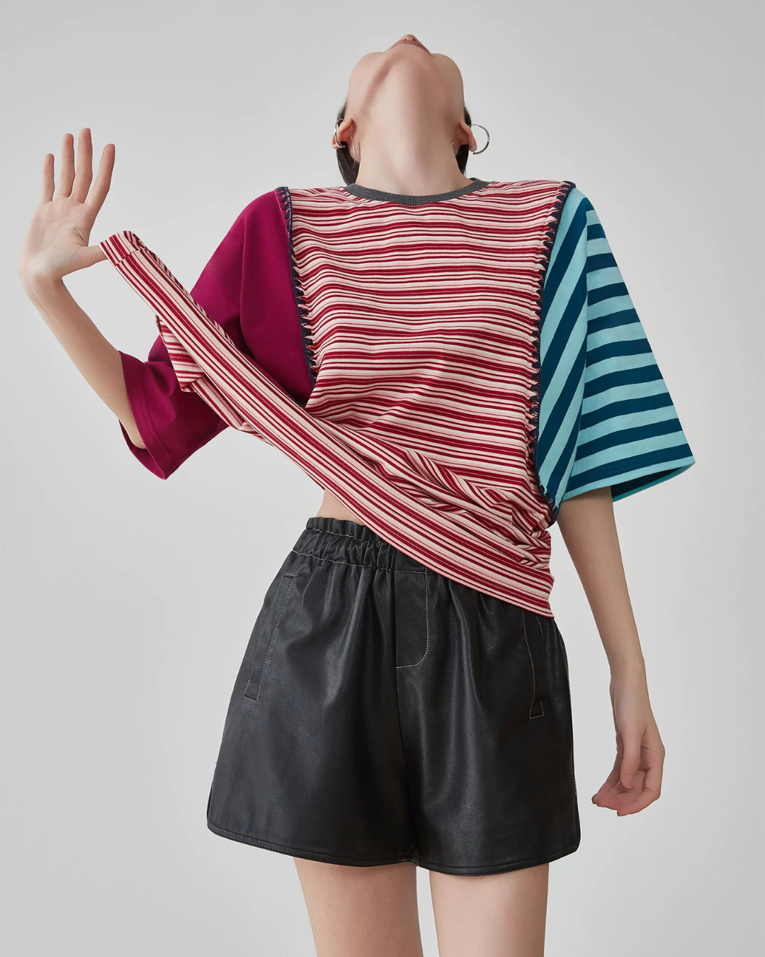 Patchwork-Style Oversized T-Shirt FER0246