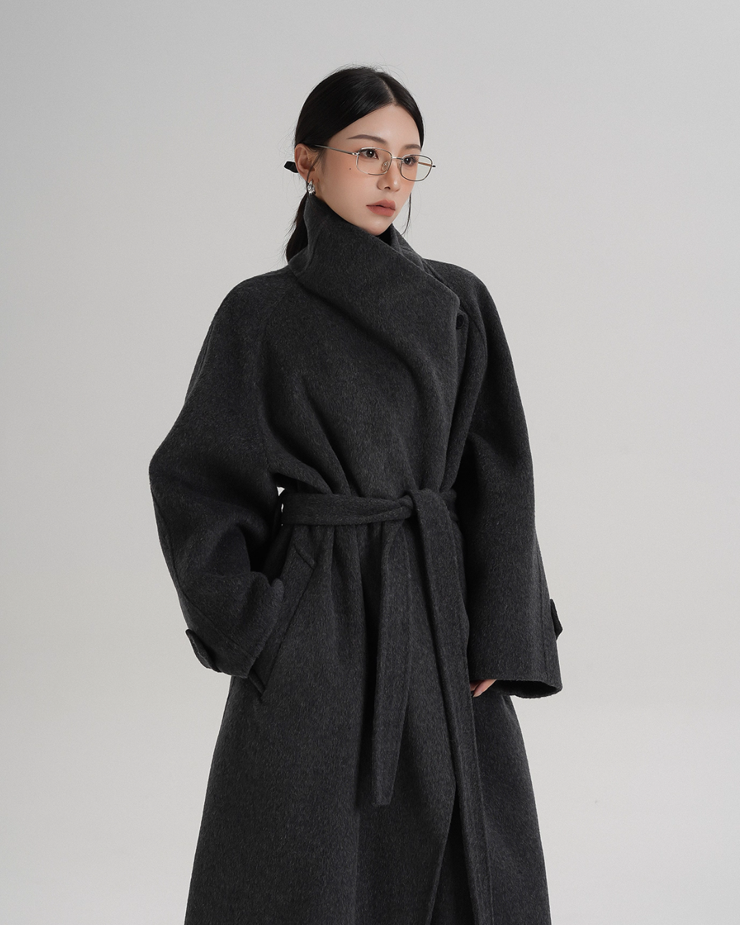 Tie Waist Wool Coat SRS0362