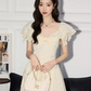 French Ruffle Short Sleeve Dress MNX0006
