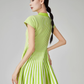 Green Striped Flare Mini Dress FER0081