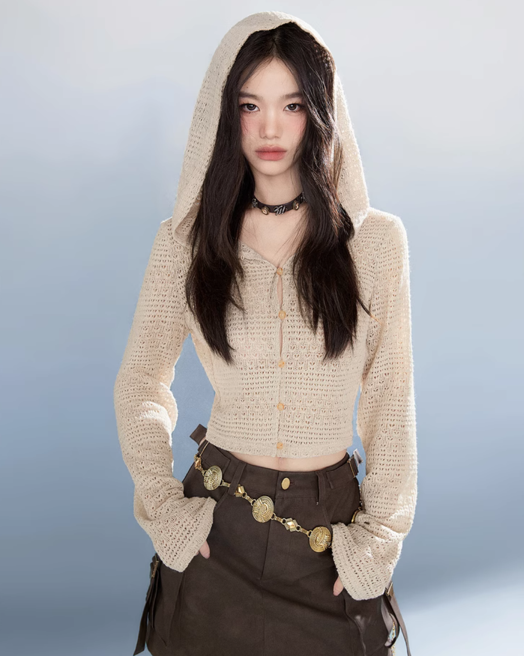 Hooded Summer Knit Tops EPU0007