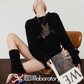 Tiger Round-Neck Knit / Leopard Mini Skirt LLA0633