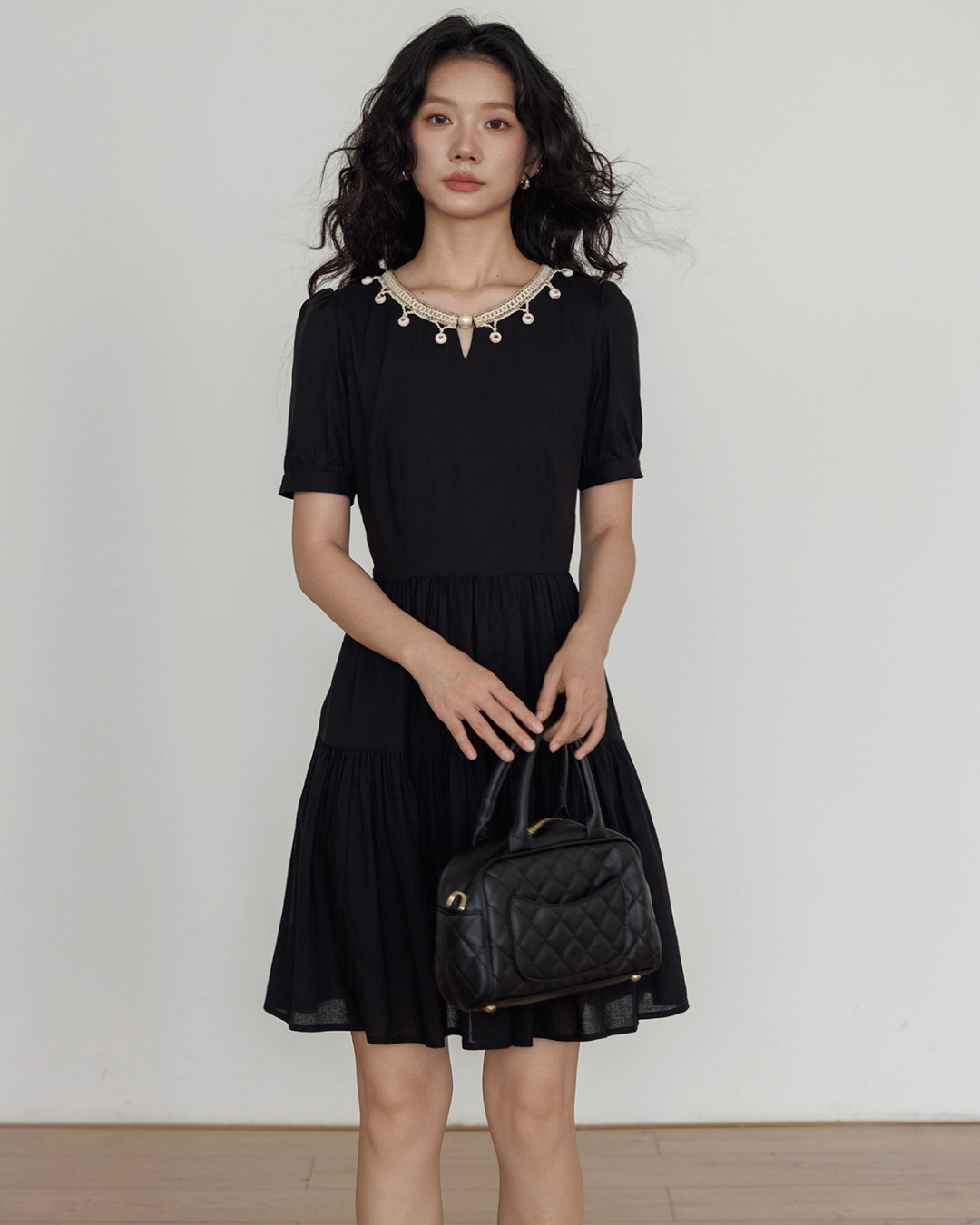 Round Neck Linen Dress VAS0131