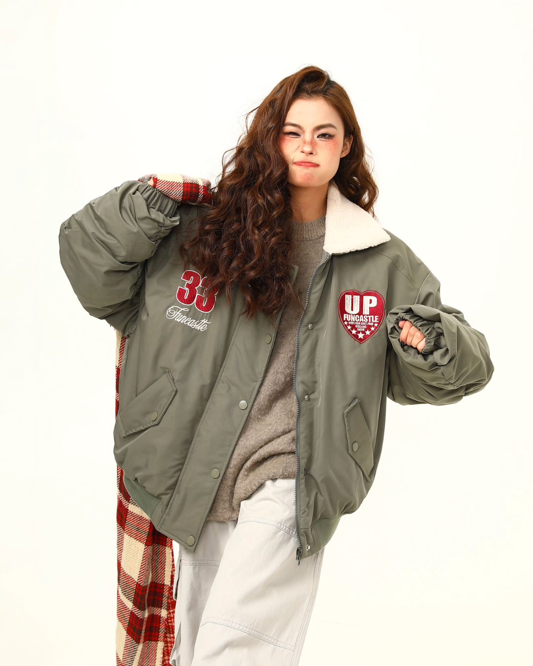 Retro Lambswool Collar Cotton Jacket WDZ0039