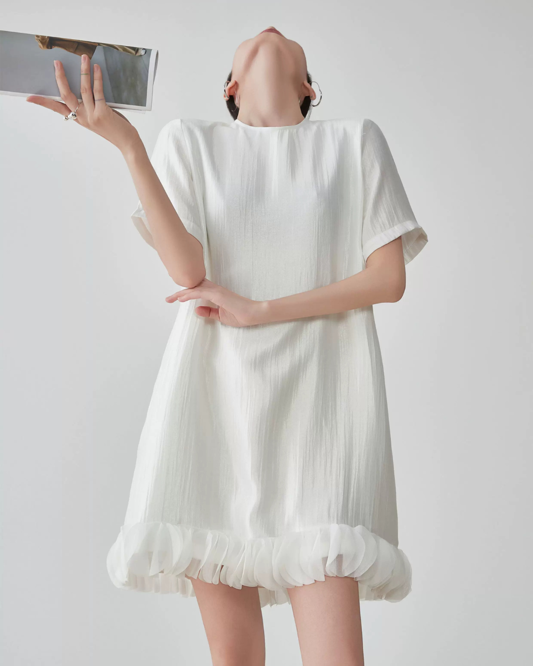 Hem Tulle Frill Mini Dress FER0128