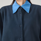 Color-Block Layered Oversized Shirt FER0072