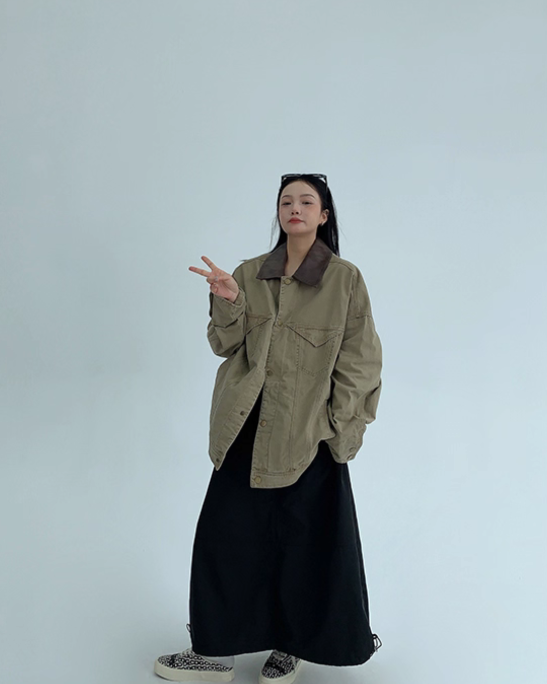 Leather Collar Military Jacket YLS0914