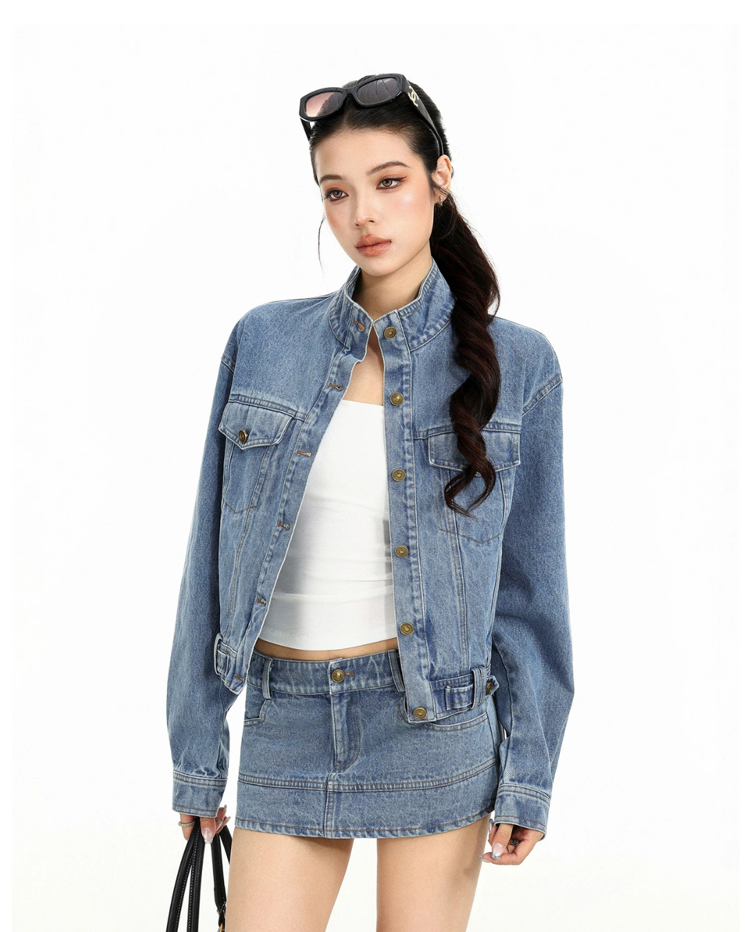 Stand Collar Denim Jacket BGS0049