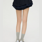 Navy Blue Double Layer Skirt PUC0017