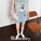 Light Blue Round Neck Denim Vest LLA0451