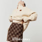 Half-Zip Knit Top / Checkered Skirt / Pleated Skirt LLA0530