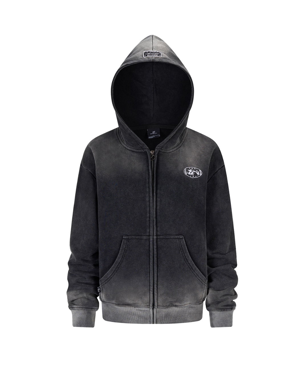 Washed Black Zip Hoodie / Wide Pants SMD0005