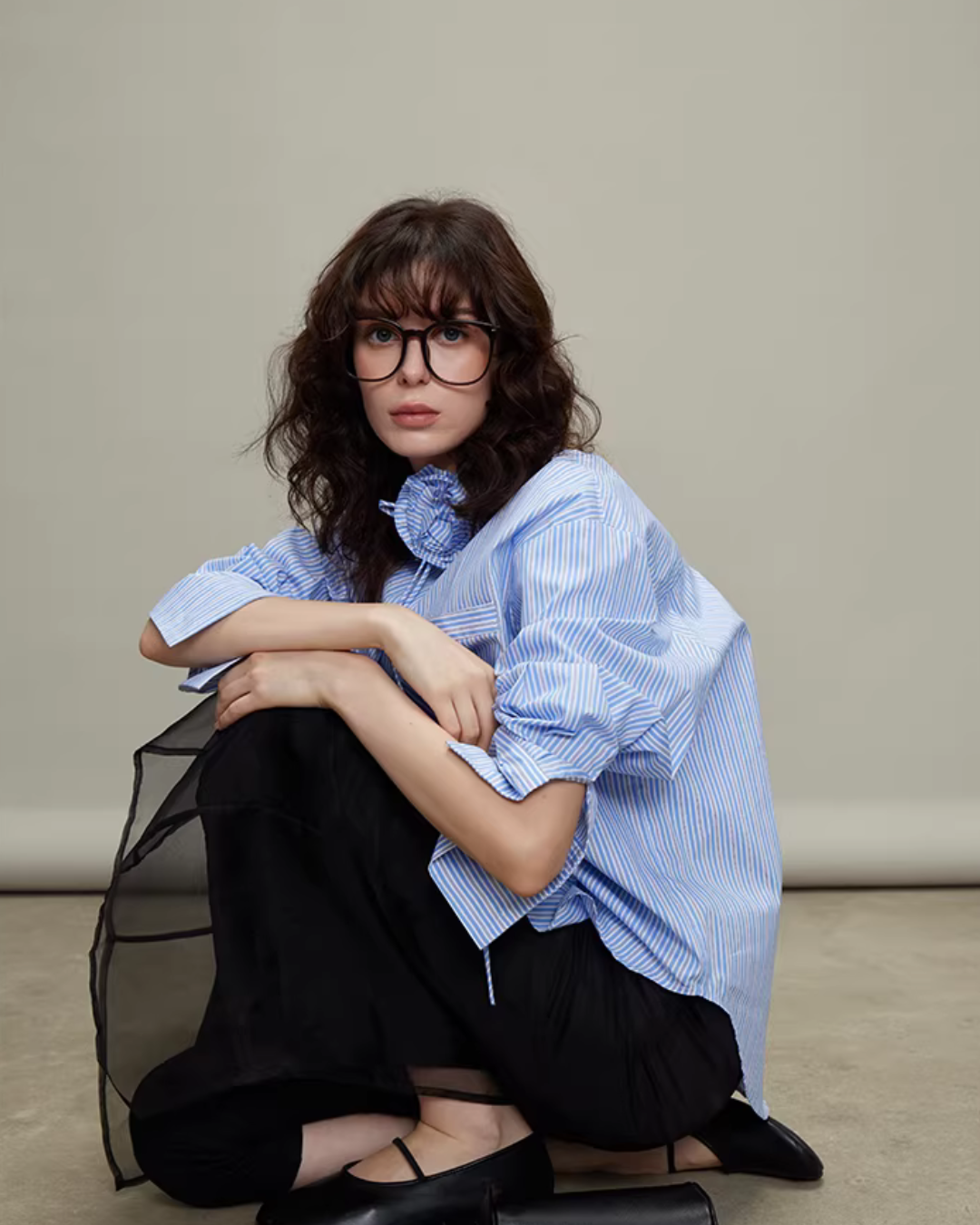 Rose Stripe Loose Shirt TEO0011