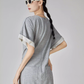 Gray Irregular Short-Sleeve Dress FER0049