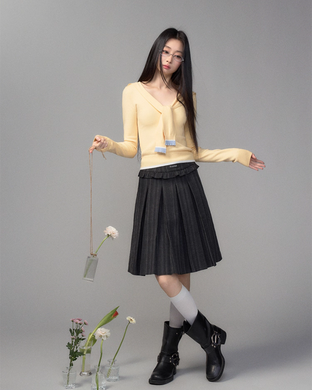 College Style Pleated Skirt TRK0003