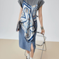 Printed Scarf Layered-Style Dress FER0291
