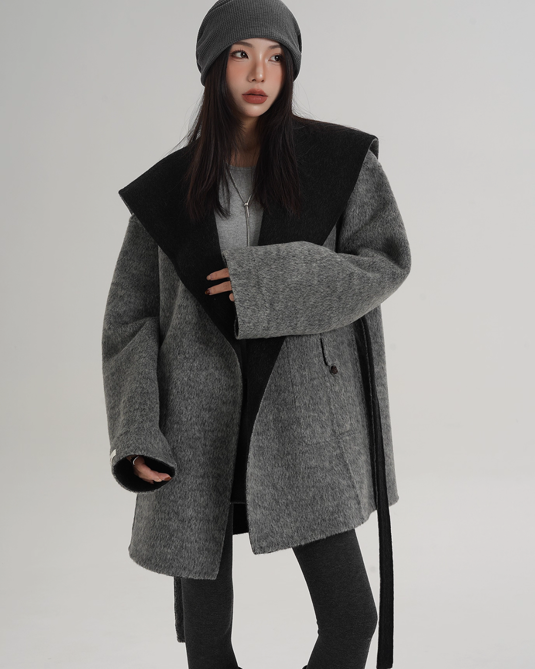 Drop Shoulder Mid Length Coat SRS0388