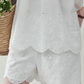 Scalloped Embroidery Lace Blouse / Shorts AMU0028