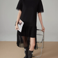 Mesh Short-Sleeve T-Shirt Dress FER0073