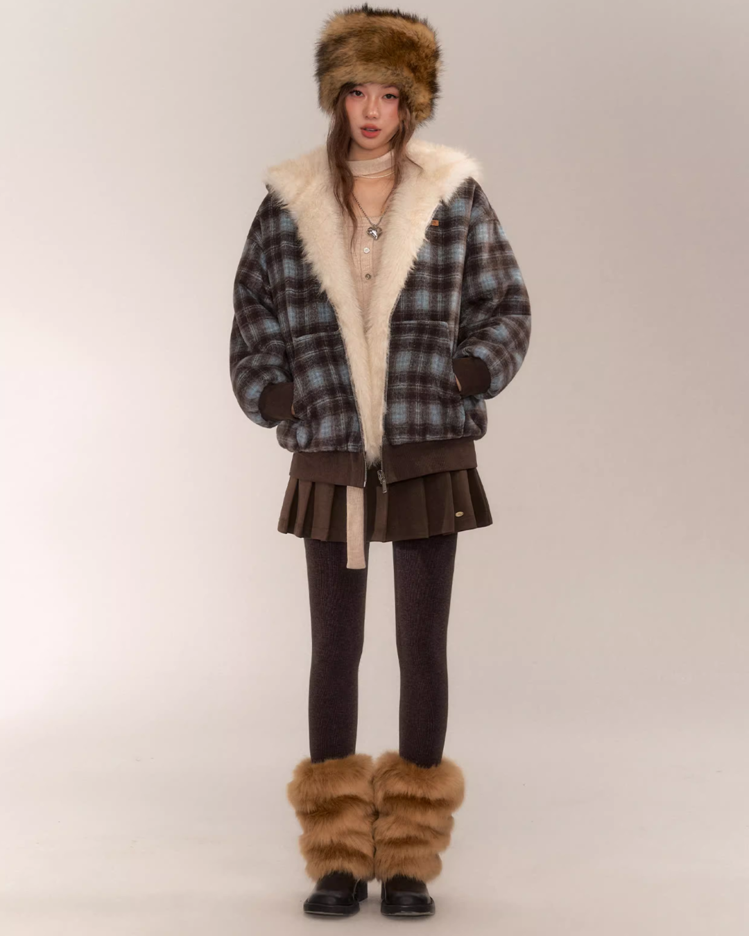 Reversible Check Fleece Jacket ASG0060