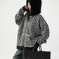 Striped Wool Loose Hoodie ACS0350