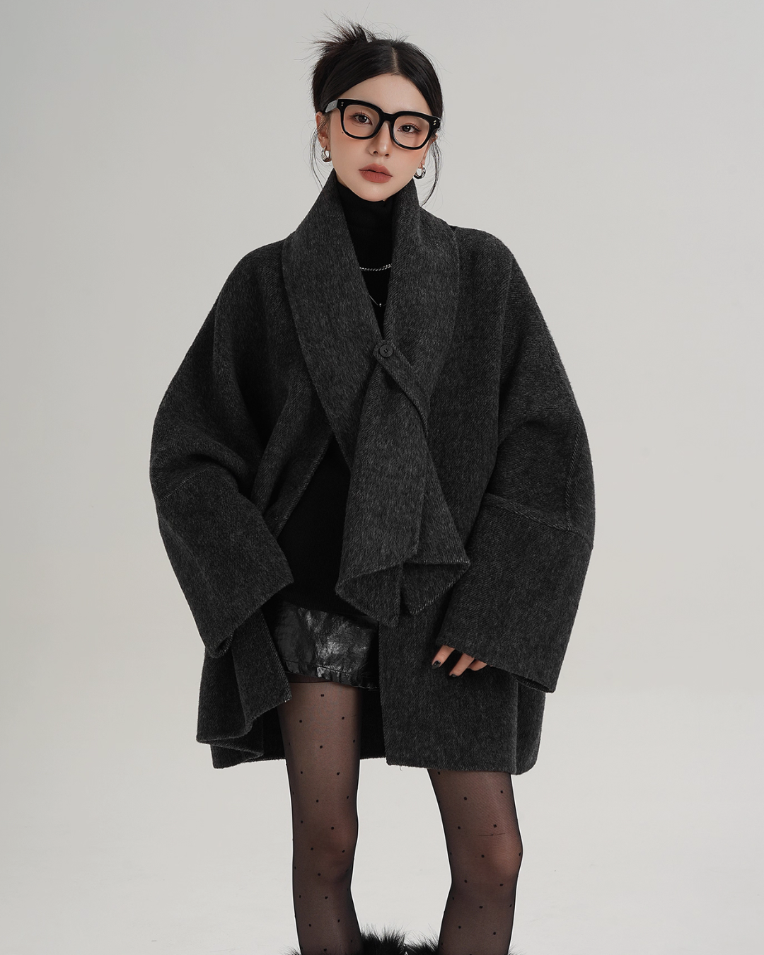 Collarless Wool Coat SRS0367