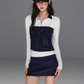 Polo Collar Base Tops / Bow Tube Top / Mini Skirt TRK0004